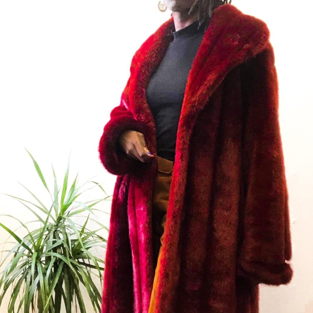 Terry Lewis Size Medium Faux Fur Coat